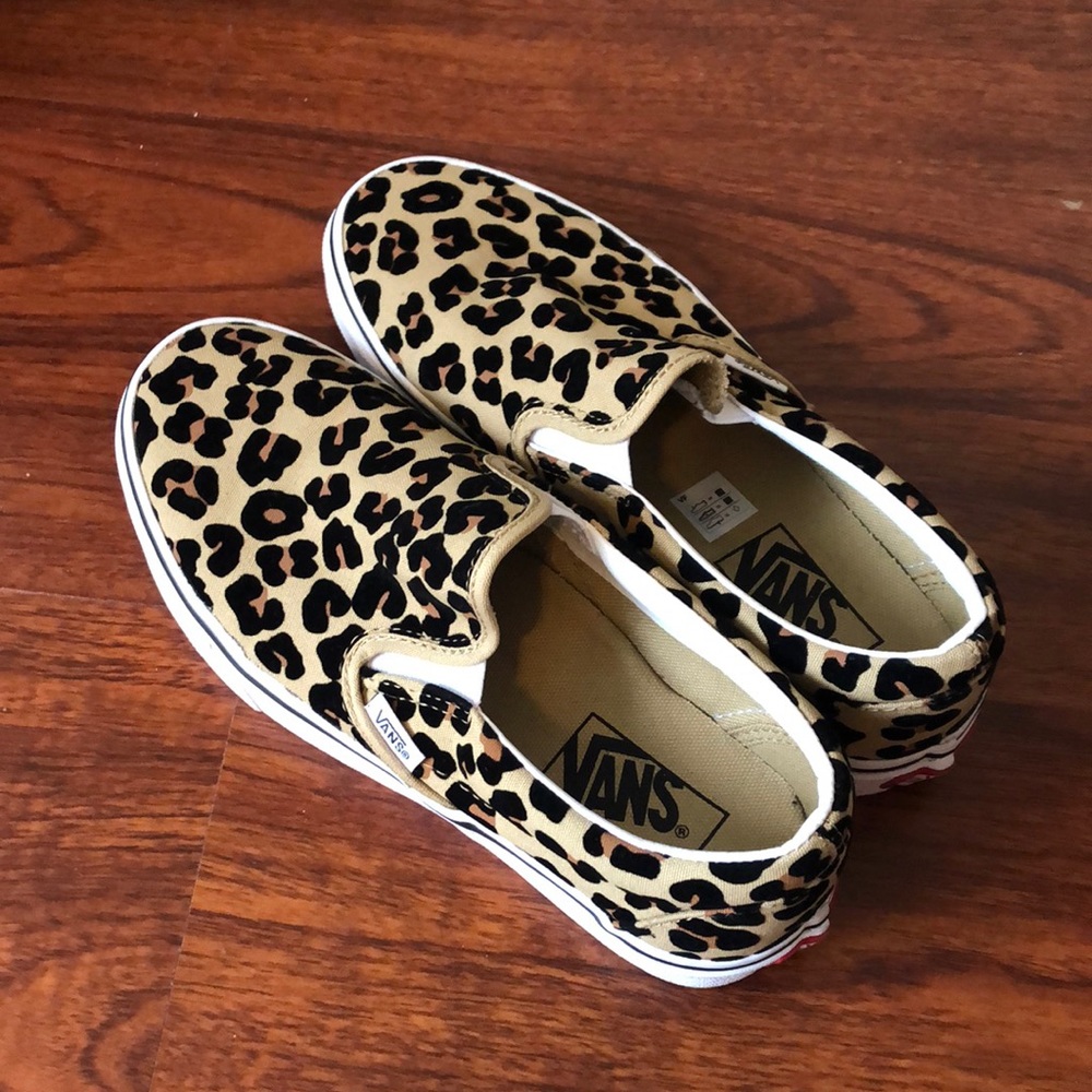 Vans Leopard Print Slip Ons
